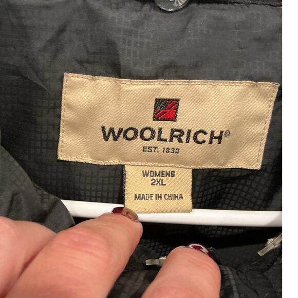 Woolrich Womens Long Duck Down Puffer Coat Plus Size 2XL 2X Black Belted Feather - Picture 2 of 16